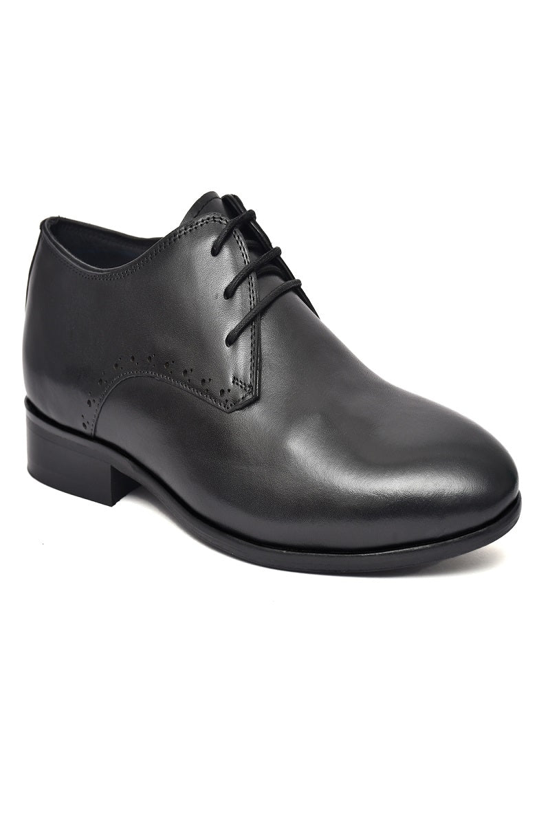 EZRO Classic Black Leather Derby Dress Shoes for Men