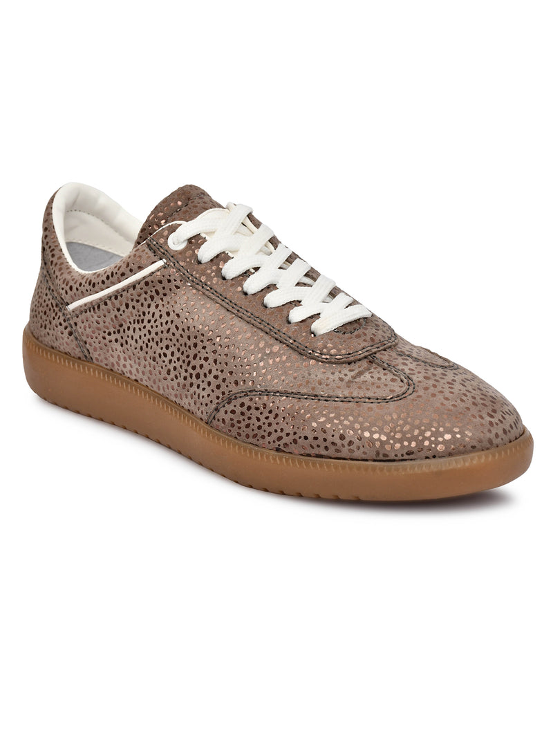 EZRO Women Copper Brown Lace-Up Sneakers