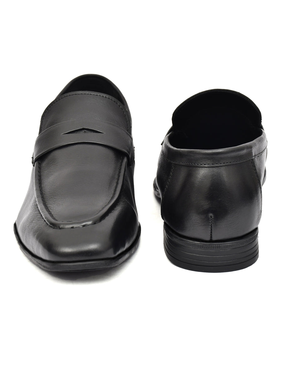 EZRO Elegant Black Loafers, Effortless Confidence Moccasins for Men