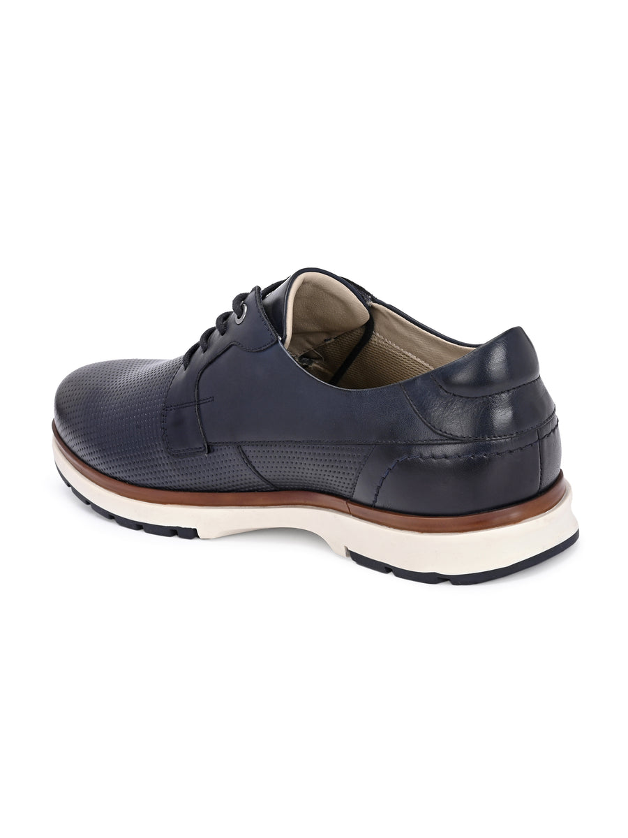 EZRO Men Navy Blue Premium Lace-Up Sneakers | Lightweight Casual, Office & Everyday Comfort Shoes