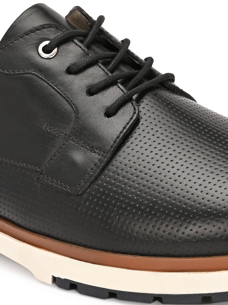 EZRO Men Black Premium Lace-Up Sneakers | Lightweight Casual, Office & Everyday Comfort Shoes