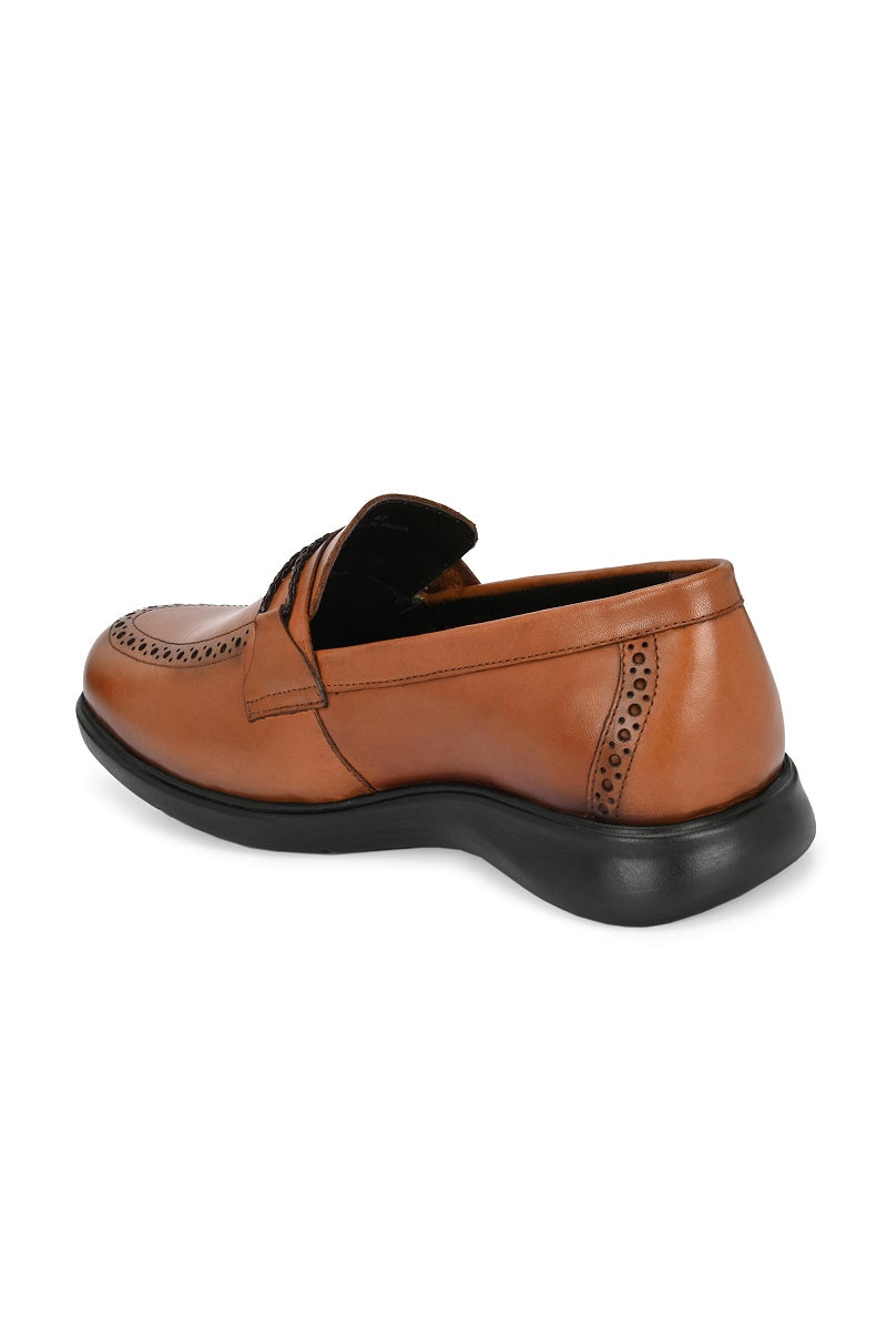 EZRO Men Premium Tan Loafers | Classic Slip-On Formal & Casual Shoes | Comfortable Everyday Wear