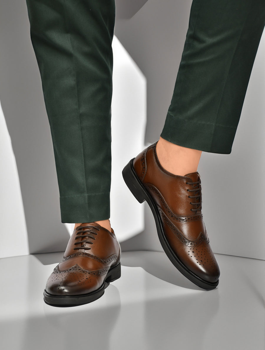 EZRO Men’s Stylish Brown Formal Shoes – Comfortable & Elegant Dress Shoes for Office, Business & Formal Wear