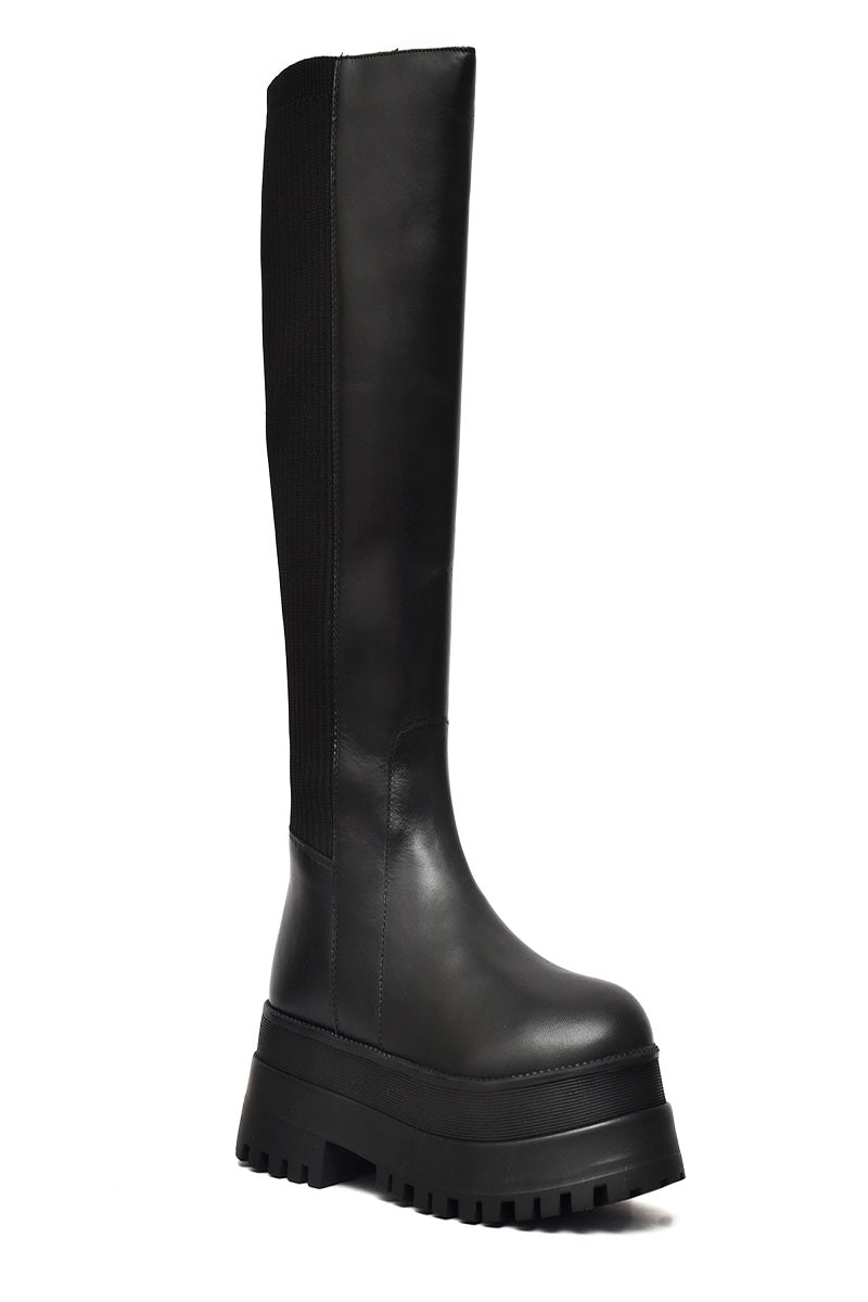 EZRO Women’s Long Black Boots – Stylish Knee-High Boots with Comfortable Fit
