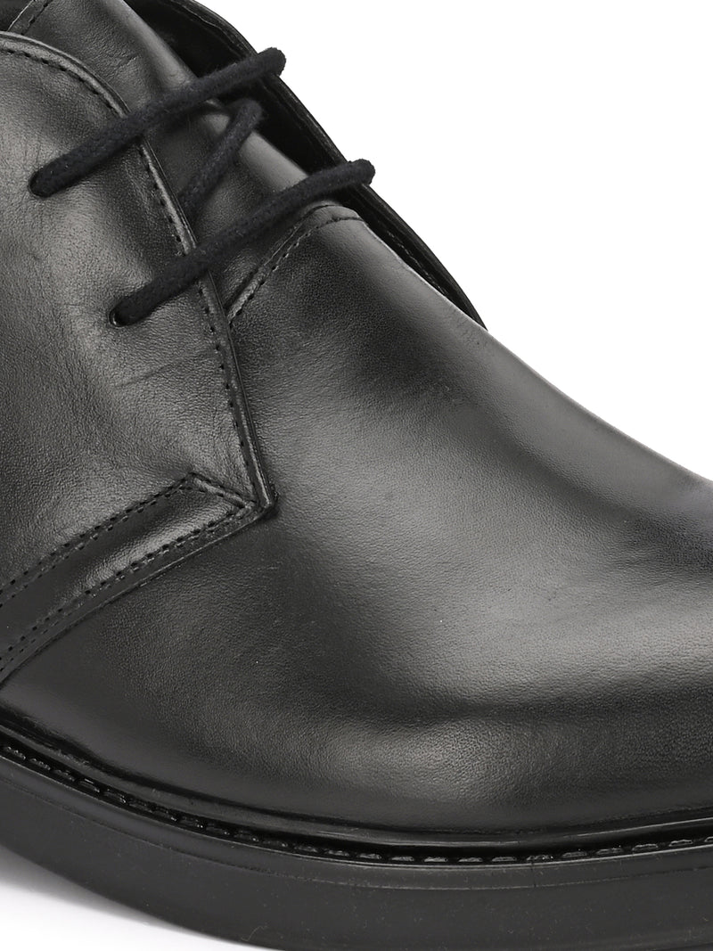 EZRO Men Black Ankle Boots | Premium Lace-Up Formal & Casual Leather Boots for Office, Travel & Everyday Wear