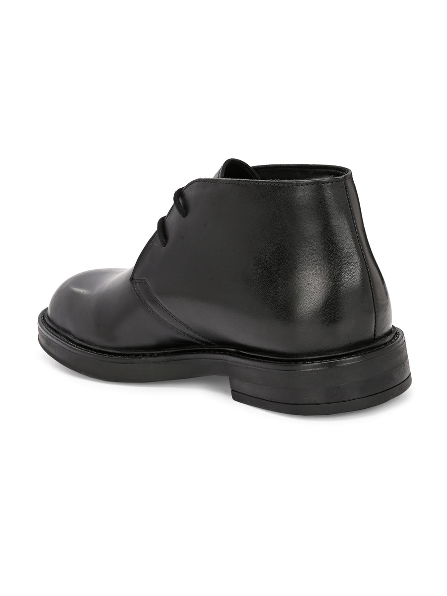EZRO Men Black Ankle Boots | Premium Lace-Up Formal & Casual Leather Boots for Office, Travel & Everyday Wear