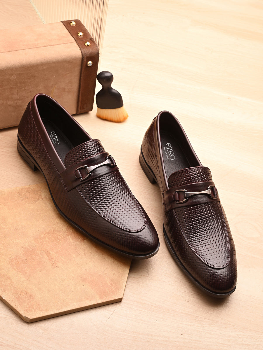 EZRO Men Brown Stylish Moccasins – Comfortable & Elegant Slip-On Shoes for Casual, Office & Everyday Wear