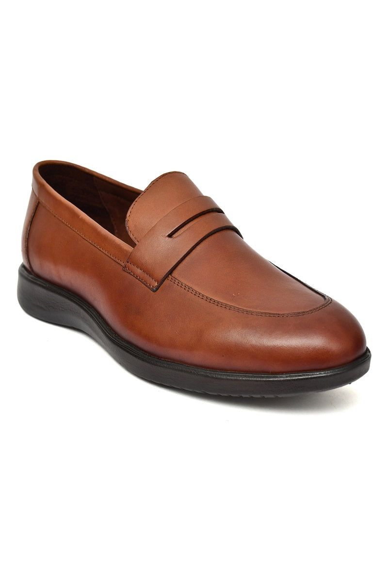 EZRO Men Premium Tan Loafers | Classic Slip-On Formal & Casual Shoes for Office and Party