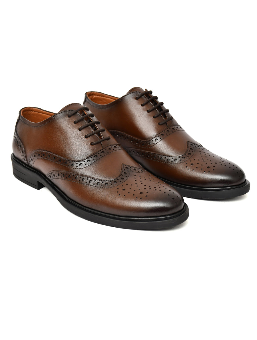 EZRO Men’s Stylish Brown Formal Shoes – Comfortable & Elegant Dress Shoes for Office, Business & Formal Wear