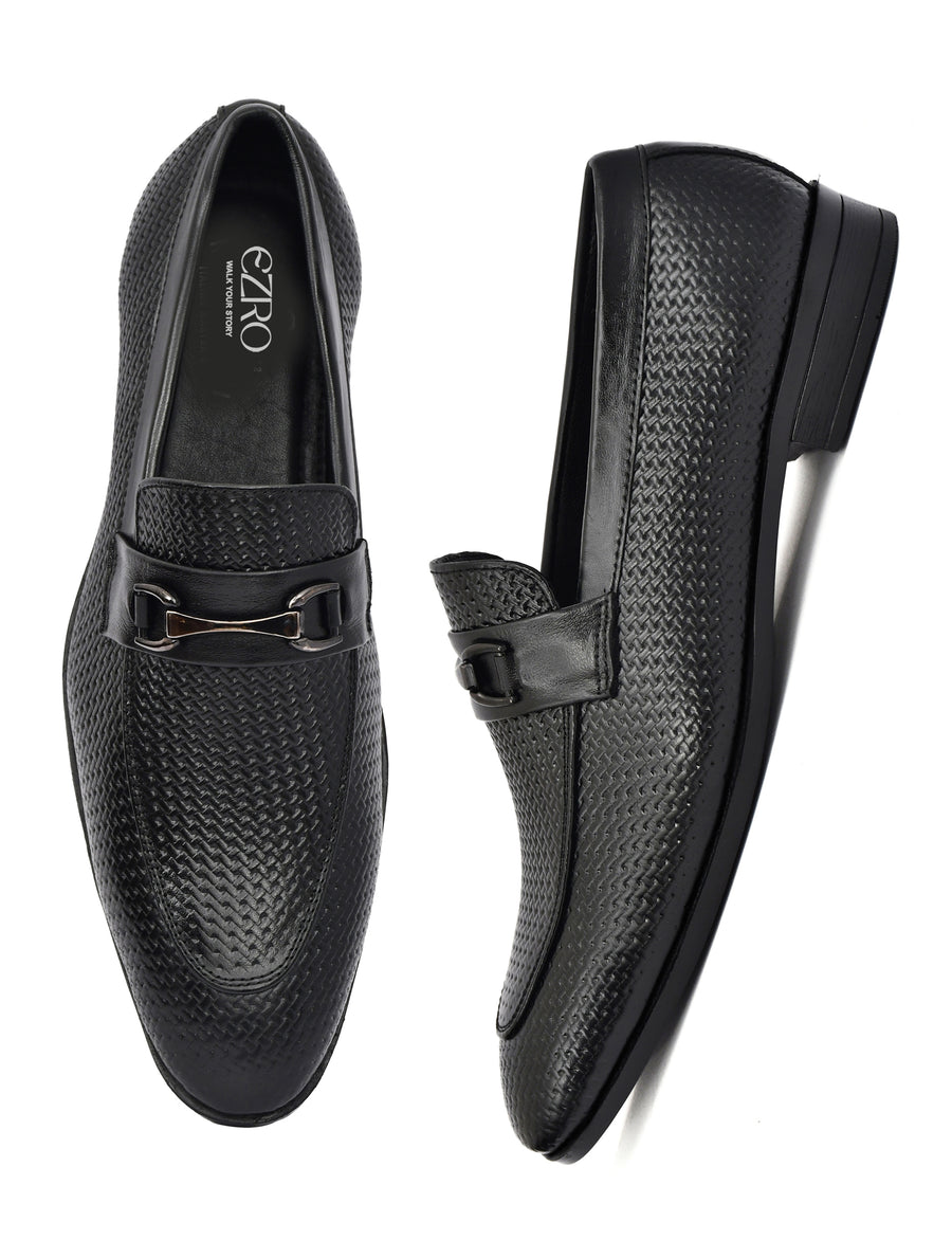 EZRO Men Black Stylish Moccasins – Comfortable & Elegant Slip-On Shoes for Casual, Office & Everyday Wear