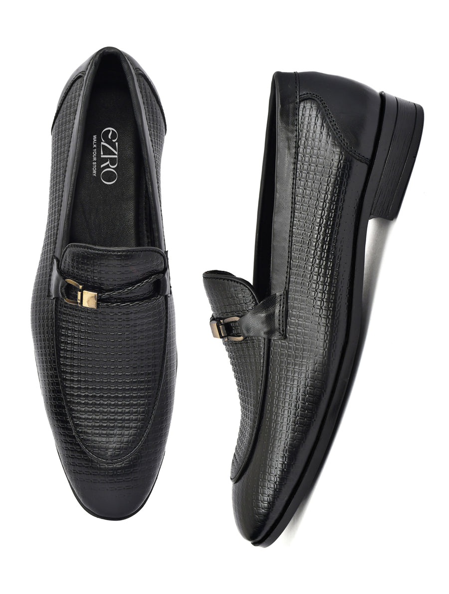 EZRO Men Black Stylish Moccasins – Comfortable & Elegant Slip-On Shoes for Casual, Office & Everyday Wear