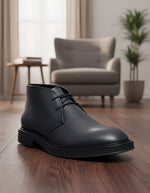 EZRO Men Ankle Navy Blue Boots | Stylish Casual Lace-Up Boots for Everyday Wear