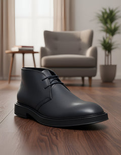 EZRO Men Ankle Navy Blue Boots | Stylish Casual Lace-Up Boots for Everyday Wear