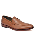 EZRO Men Premium Tan Formal Loafers | Classic Slip-On Business, Office & Wedding Dress Shoes