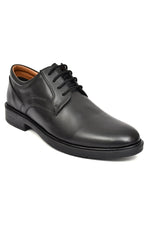 EZRO Classic Black Leather Lace-Up Derby Shoes for Men