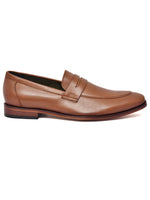 EZRO Men Premium Tan Formal Loafers | Classic Slip-On Business, Office & Wedding Dress Shoes
