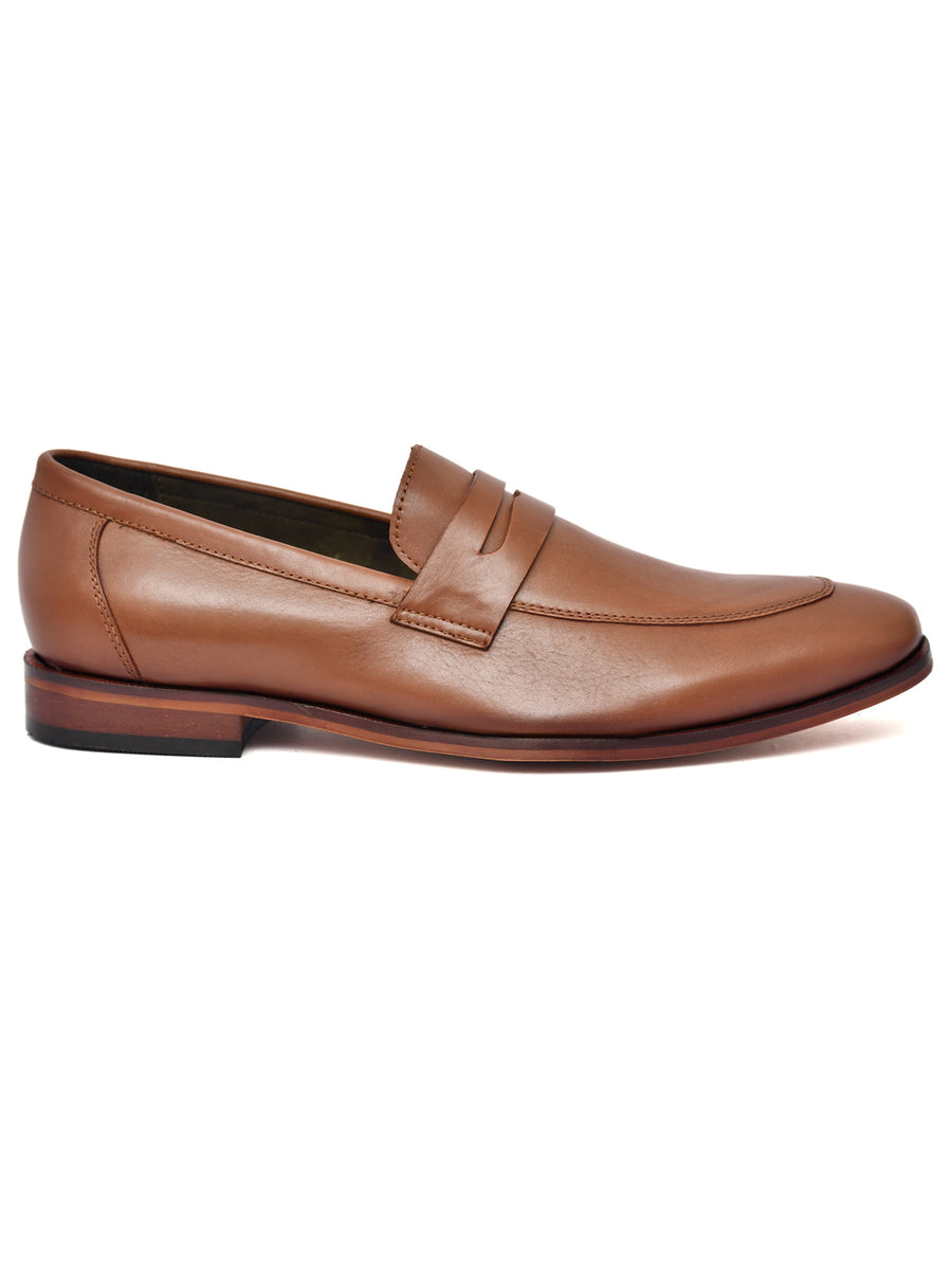EZRO Men Premium Tan Formal Loafers | Classic Slip-On Business, Office & Wedding Dress Shoes