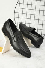 EZRO Men's Premium Black Formal Loafers | Classic Slip-On Business, Office & Wedding Dress Shoes