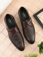 EZRO Men’s Brown Stylish Monk Strap Shoes – Elegant & Comfortable Formal Shoes for Office, Party & Everyday Wear