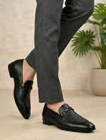EZRO Men Black Stylish Moccasins – Comfortable & Elegant Slip-On Shoes for Casual, Office & Everyday Wear