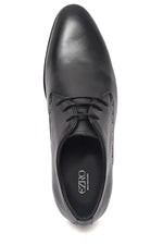 EZRO Classic Black Leather Derby Dress Shoes for Men