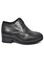 EZRO Classic Black Leather Derby Dress Shoes for Men