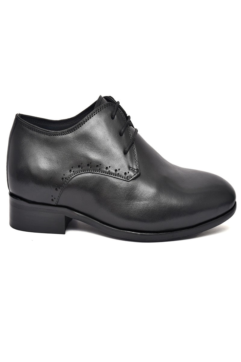 EZRO Classic Black Leather Derby Dress Shoes for Men