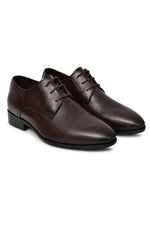 EZRO Men Classic Brown Leather Derby Dress Shoes