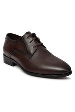 EZRO Men Classic Brown Leather Derby Dress Shoes