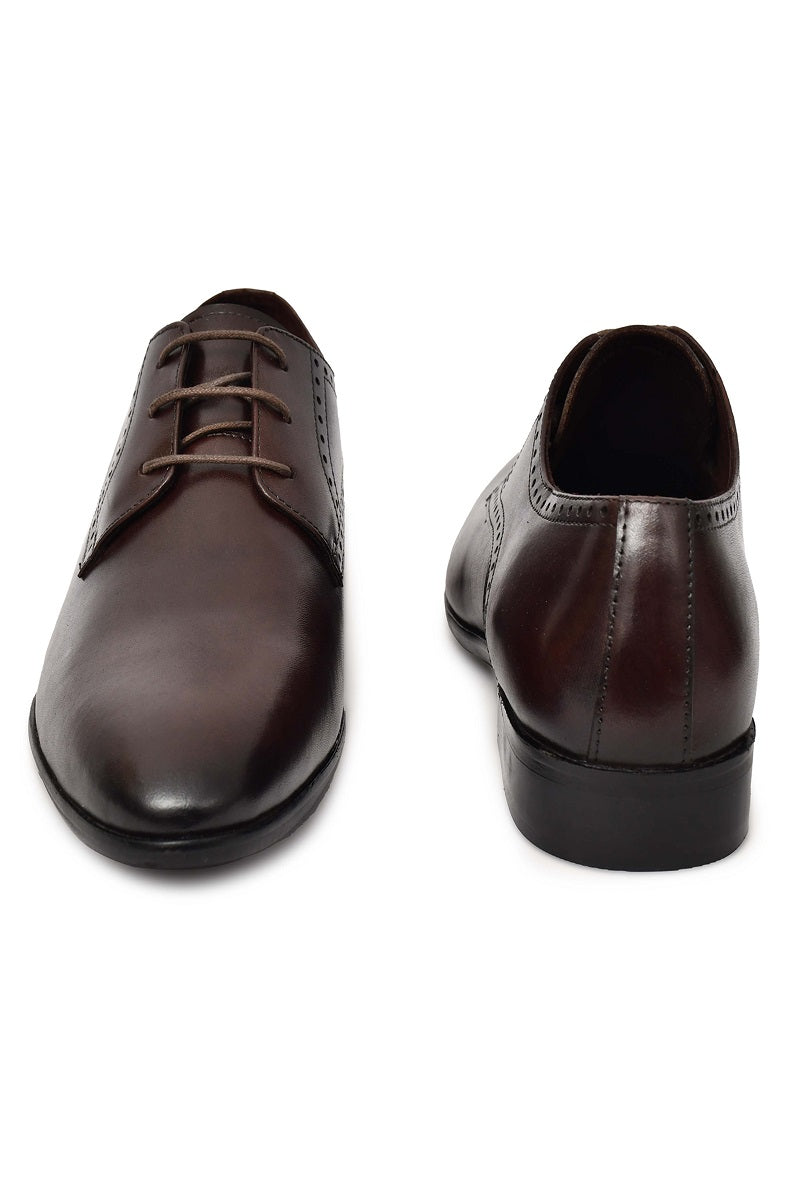 EZRO Men Classic Brown Leather Derby Dress Shoes