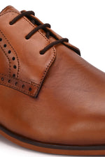 EZRO Men Classic TanLeather Derby Dress Shoes
