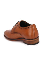 EZRO Men Classic TanLeather Derby Dress Shoes