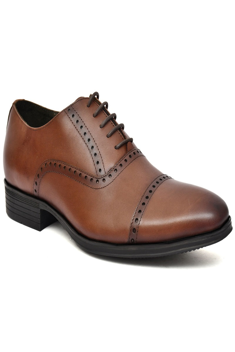 EZRO Brown Leather Oxford Shoes for Men – Classic Formal Lace-Up