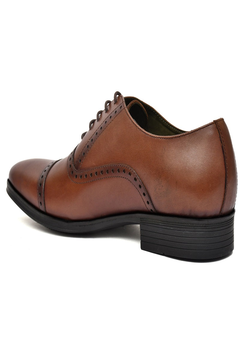 EZRO Brown Leather Oxford Shoes for Men – Classic Formal Lace-Up