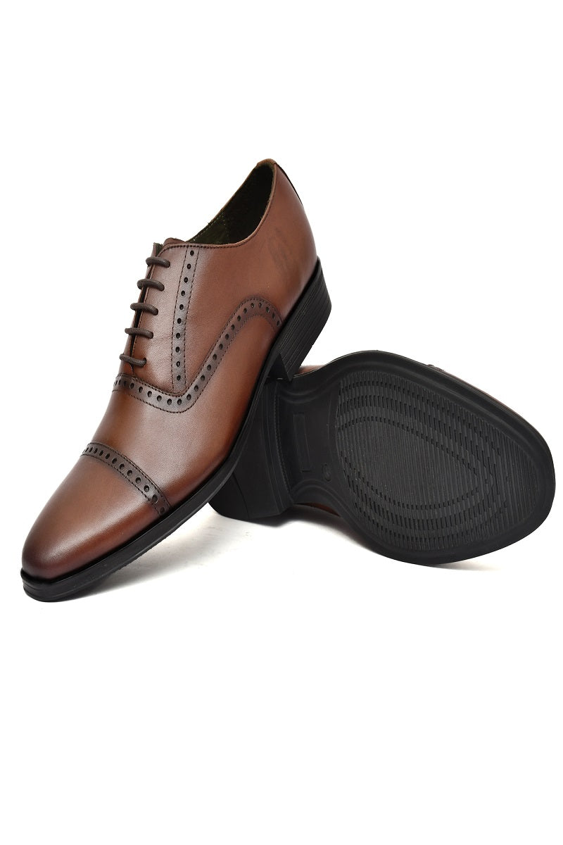 EZRO Brown Leather Oxford Shoes for Men – Classic Formal Lace-Up