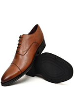 EZRO Men Premium Tan Oxford Formal Dress Shoes