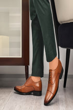 EZRO Men Premium Tan Oxford Formal Dress Shoes