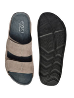 EZRO Men Grey Adjustable Comfort Slippers | Premium Dual Strap Casual Slide Slippers for Indoor & Outdoor Wear