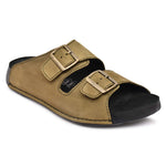 EZRO Men Olive Adjustable Double Buckle Comfort Slippers | Casual Open-Toe Slip-On Sandals