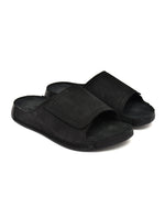 EZRO Men Black Comfort Slide Slippers | Soft Cushioned Open-Toe Slip-On Sandals for Daily Wear
