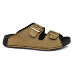 EZRO Men Olive Adjustable Double Buckle Comfort Slippers | Casual Open-Toe Slip-On Sandals
