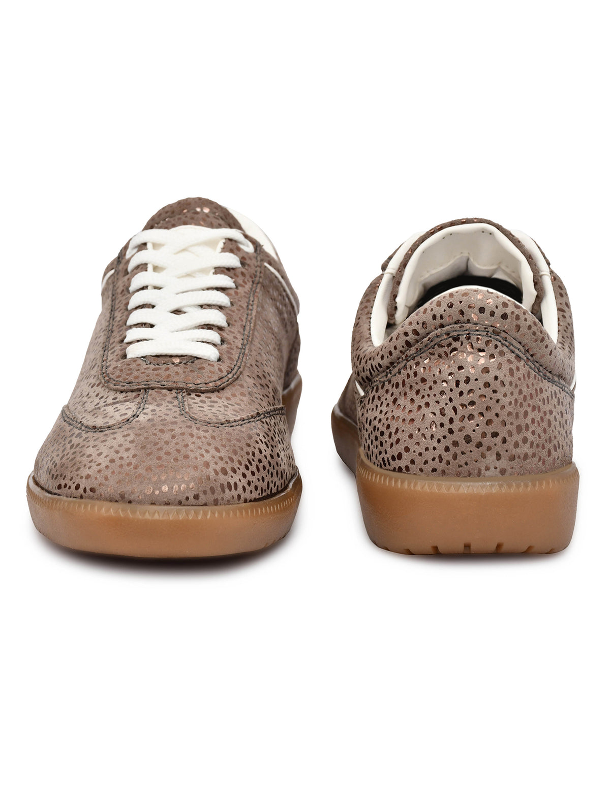 EZRO Women Copper Brown Lace-Up Sneakers
