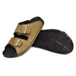 EZRO Men Olive Adjustable Double Buckle Comfort Slippers | Casual Open-Toe Slip-On Sandals