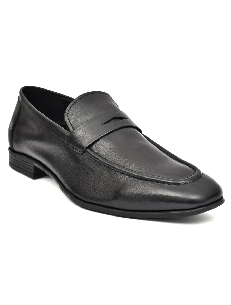 EZRO Elegant Black Loafers, Effortless Confidence Moccasins for Men