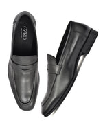 EZRO Elegant Black Loafers, Effortless Confidence Moccasins for Men
