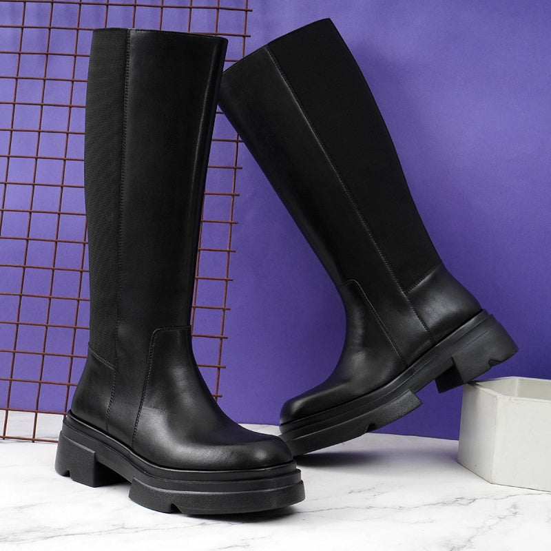 EZRO Women’s Knee-High Black Long Boots – Trendy Fashion Boots with Stylish Design