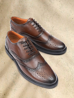 EZRO Men’s Stylish Brown Formal Shoes – Comfortable & Elegant Dress Shoes for Office, Business & Formal Wear