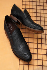 EZRO Men Black Loafers | Premium Slip-On Casual & Formal Shoes for Everyday Comfort