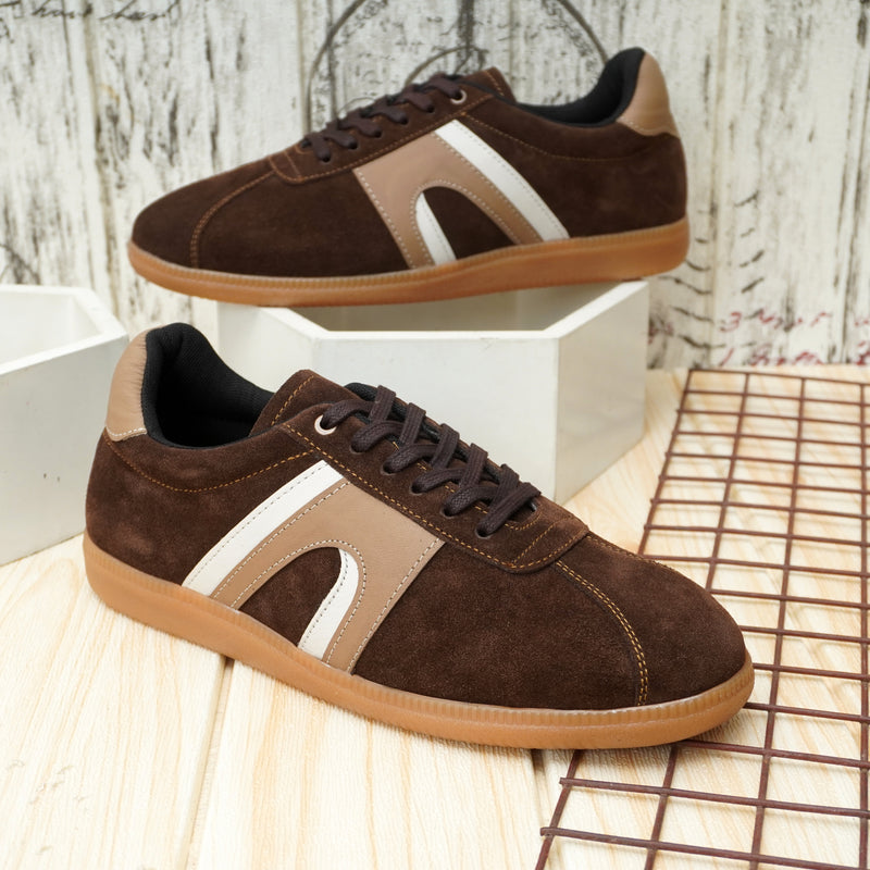 EZRO  Brown Men's Trendy Everyday Comfort Sneakers