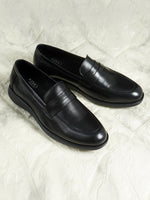 EZRO Men's Premium Black Loafers | Classic Slip-On Formal & Casual Shoes for Office and Party